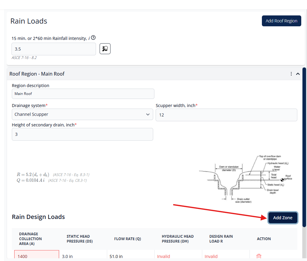 Add Design Load Zone