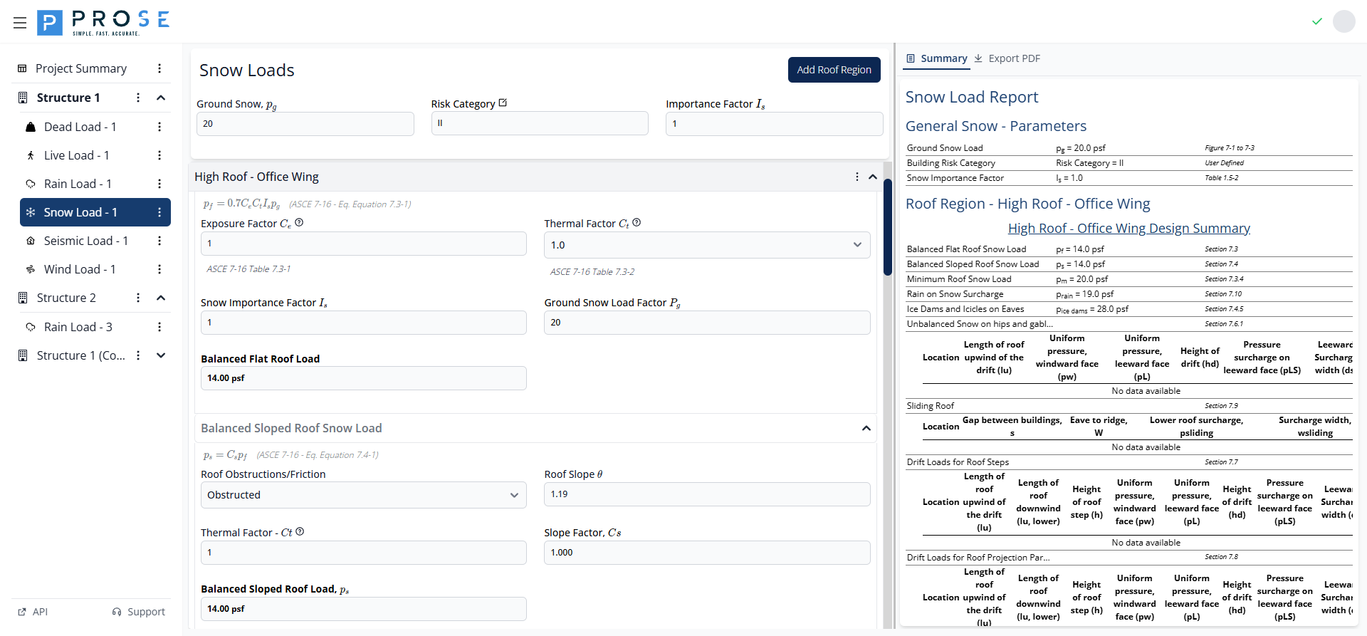 Balanced Flat Roof Section