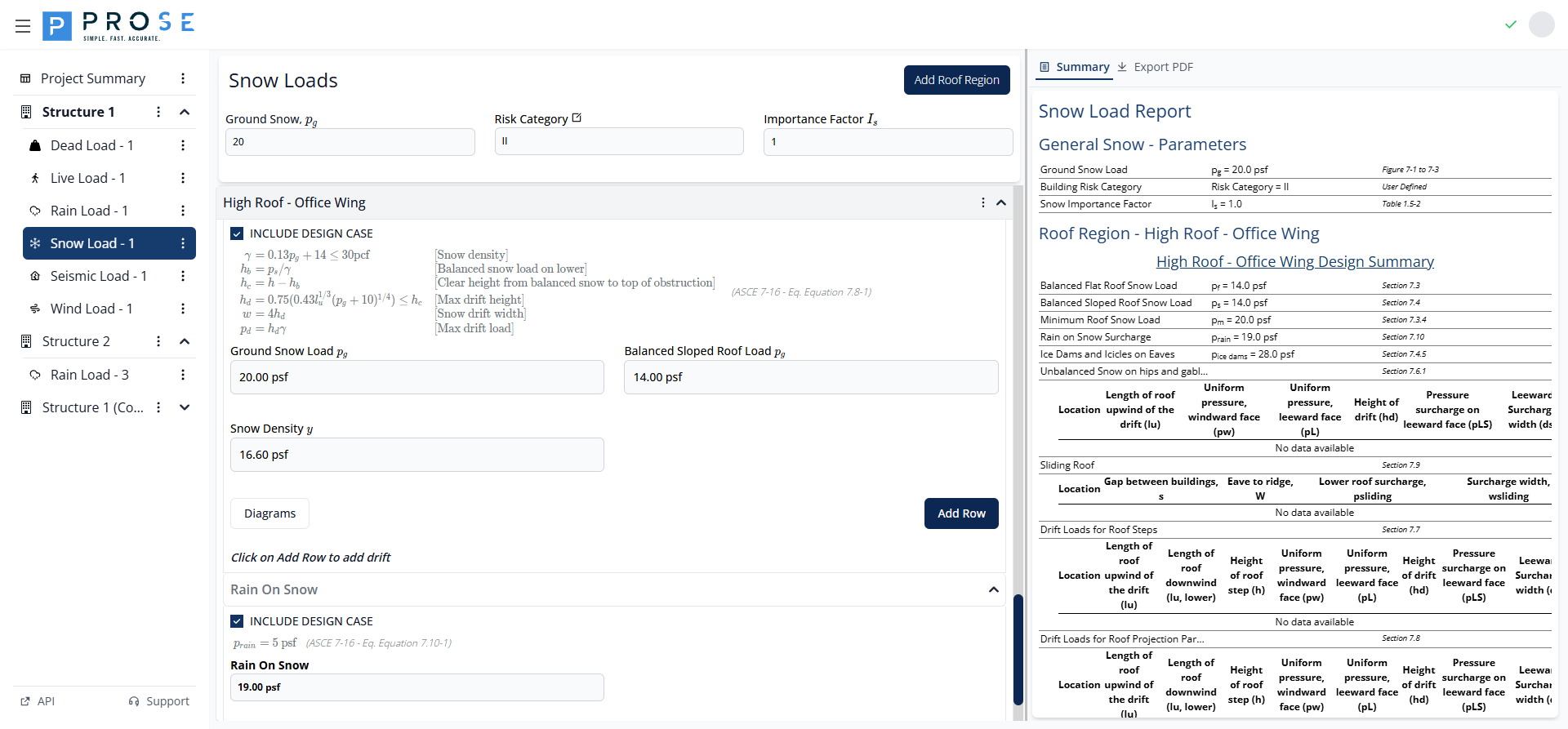 Drift Projections Section