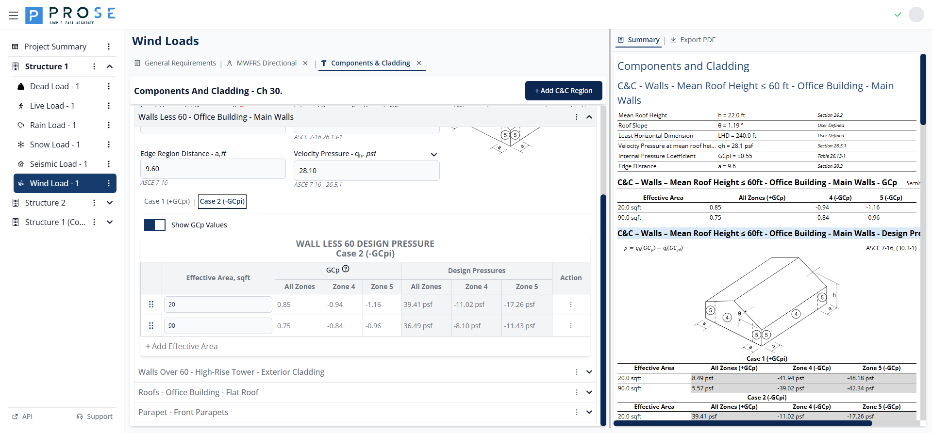 Walls ≤60ft Case 2