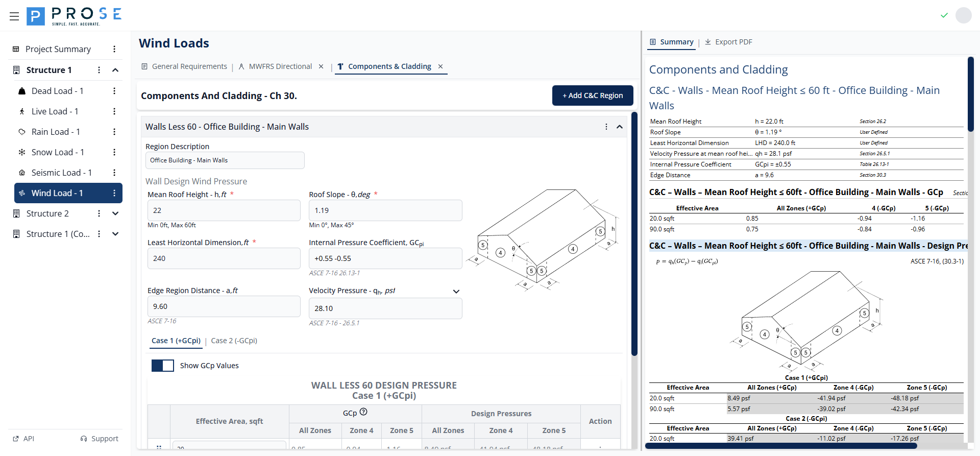 Walls ≤60ft Section